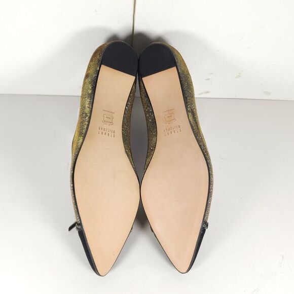 Stuart Weitzman Women's US10M Black Metallic Iridescent Glitter Ballet Flats - Picture 12 of 16